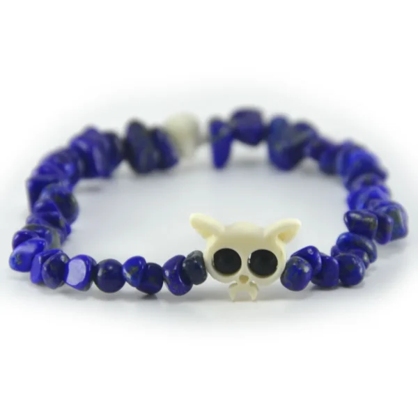 Pulsera de lapislazuli natural en chips y hueso tallado a mano Santiago Rugeles