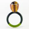 Anillo Ojo de Tigre en Madera de Nogal y Cedro